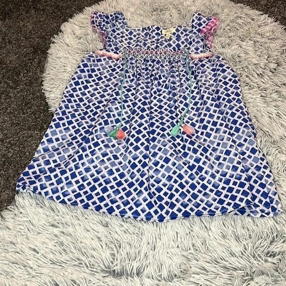 MATILDA Jane Wandering Waters Smocked Tassel Top Size Medium - Picture 1 of 13